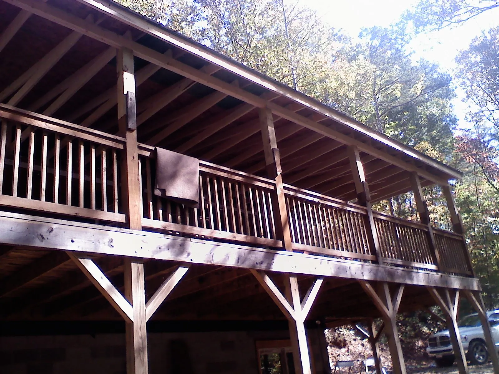 Timber framing under a new elevated porch and deck — Roof Leak Repair in Saltville by Roofing Brothers